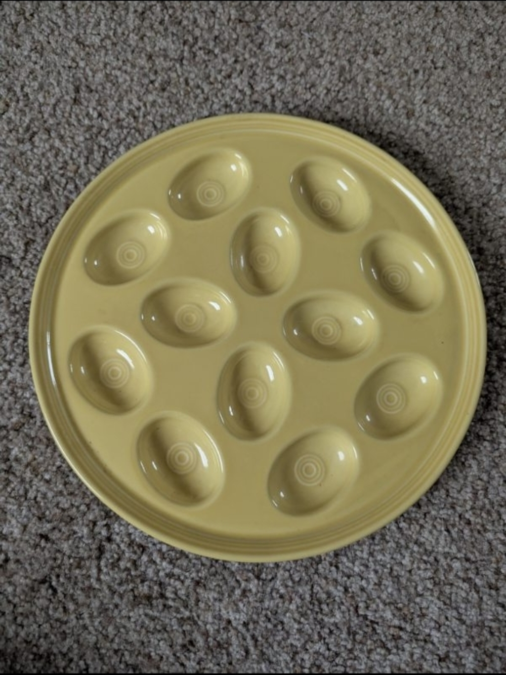 Fiesta Yellow Ceramic Deviled Egg Tray